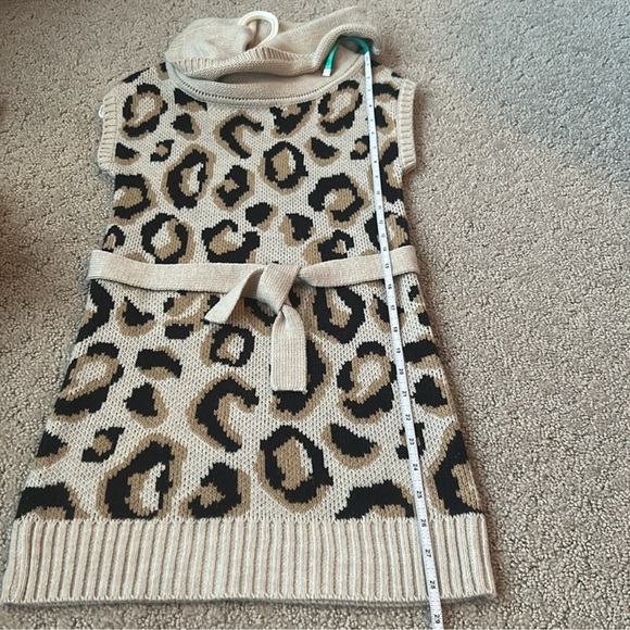 Crazy 8 Leopard Print Cowl Neck Sweater Dress Black Tights Animal Print M (7/8) - Picture 7 of 7